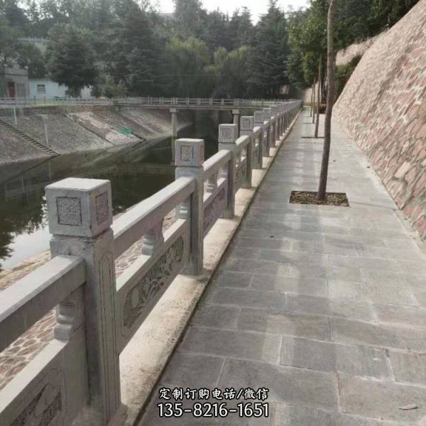 仿古建筑石雕欄板漢白玉石欄桿雕塑（1）