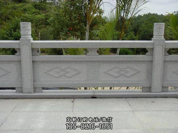 仿古建筑石雕欄板漢白玉石欄桿雕塑（4）