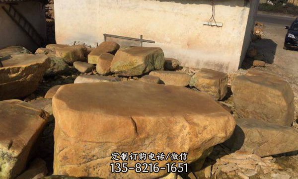 公園戶外天然黃蠟石石雕桌椅凳子 石頭（2）
