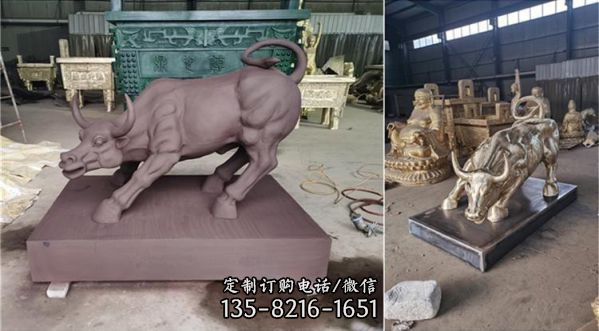 企業室內黃銅奮發牛工藝品雕塑擺件 （5）
