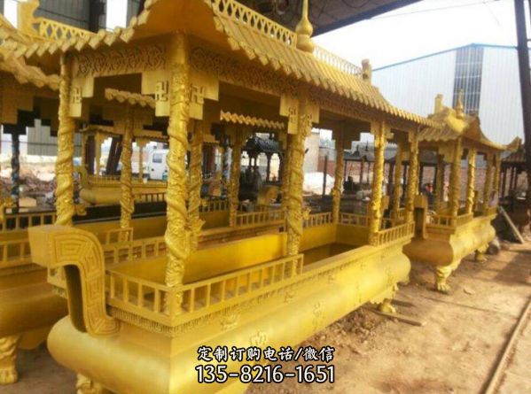寺廟戶外大型不銹鋼創意香爐雕塑（2）