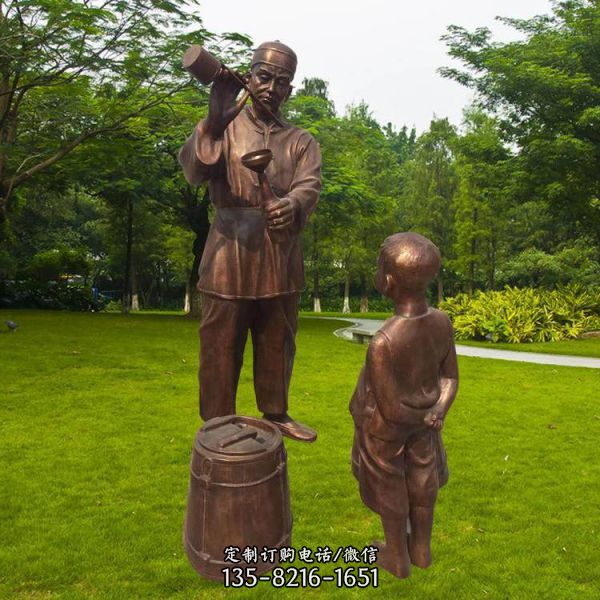  戶外玻璃鋼仿銅小品公園景觀人物雕塑（5）