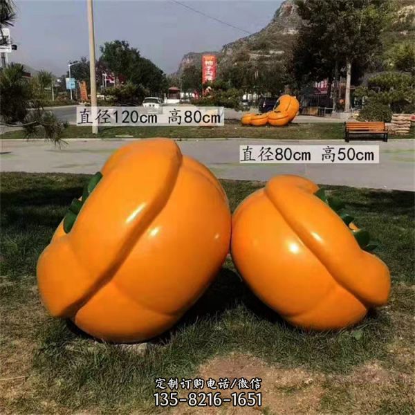 玻璃鋼仿真水果柿子雕塑籃農(nóng)場基地擺件 （5）