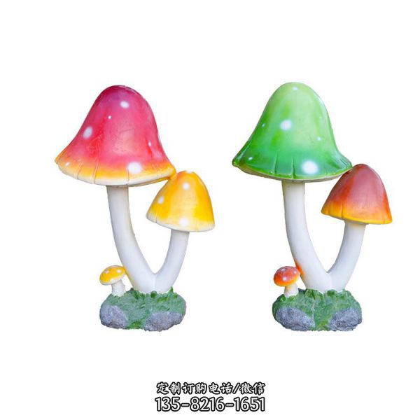 綠化景觀戶外草坪玻璃鋼仿真彩繪蘑菇雕塑（1）