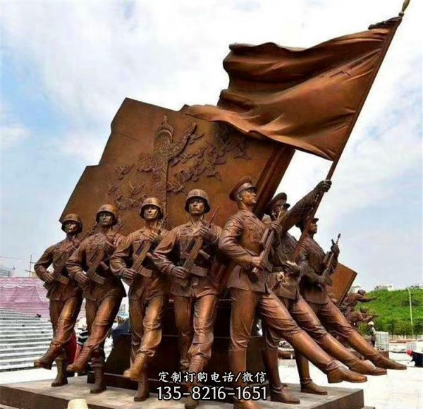 戶外景區創意玻璃鋼彩繪  仿銅人物雕塑（1）