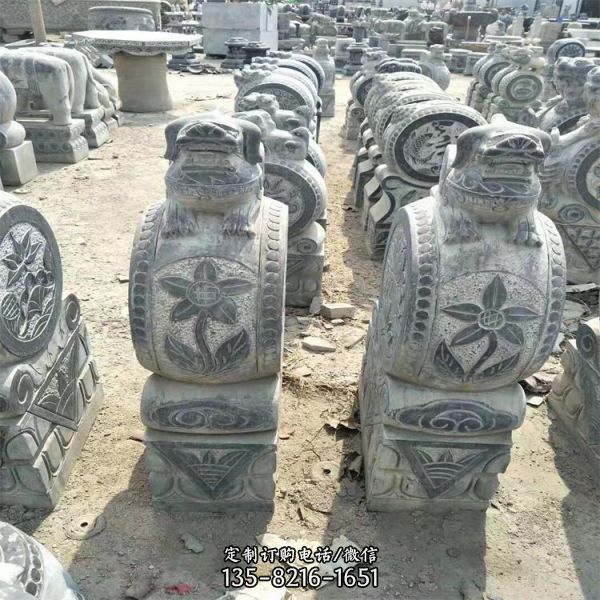 抱鼓石擺件 戶外庭院青石石雕園林擺件