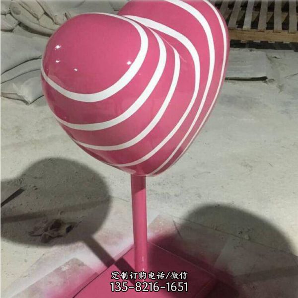 玻璃鋼愛心形糖果雕塑步行街廣場(chǎng)商場(chǎng)擺件（1）