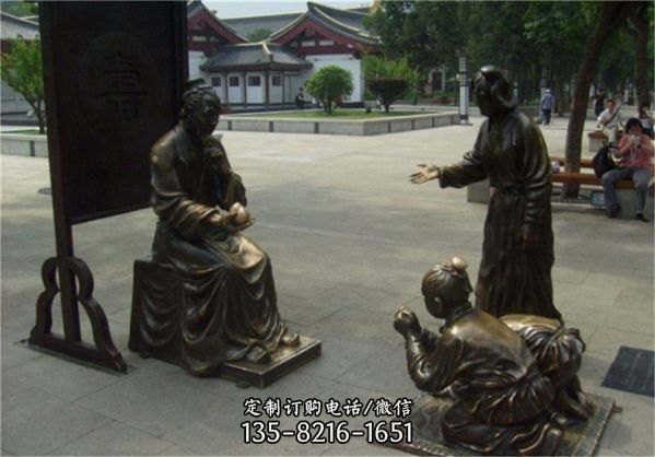 玻璃鋼仿銅人物情景小品雕塑