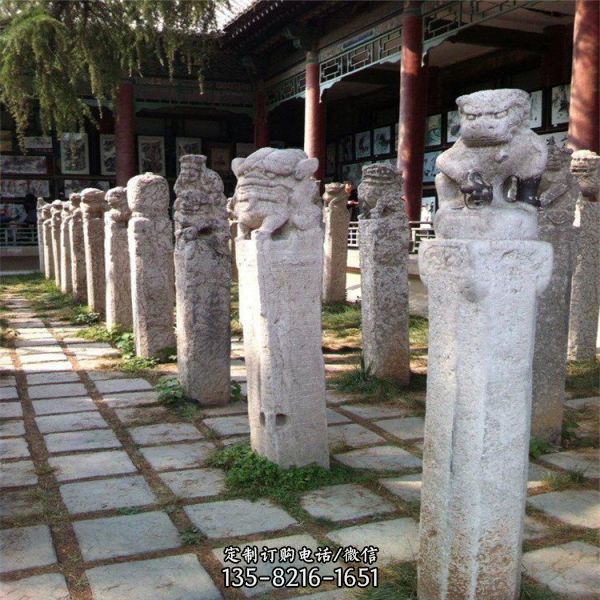庭院仿古石雕拴馬柱子