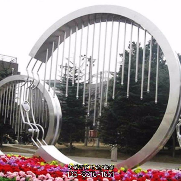 廣場售樓部不銹鋼抽象圓環景觀擺件雕塑（2）