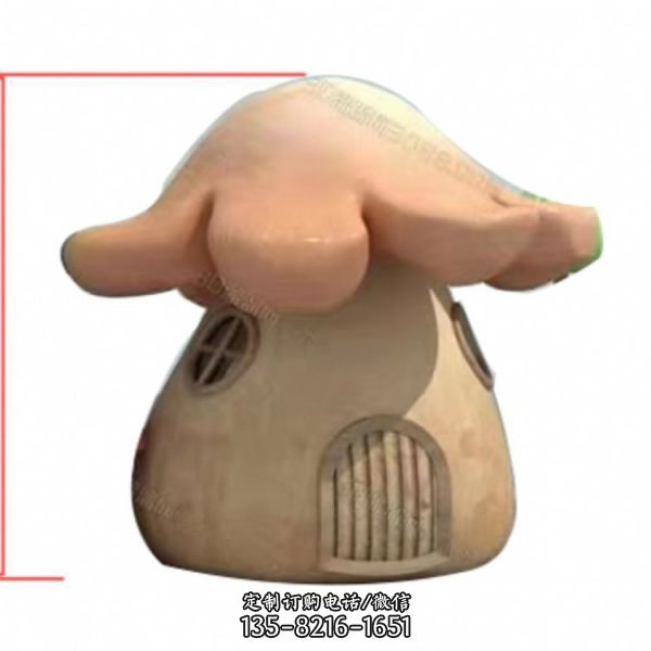 玻璃鋼彩繪幼兒園童趣蘑菇雕塑（2）