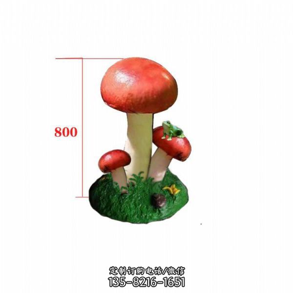 玻璃鋼彩繪幼兒園童趣蘑菇雕塑（5）