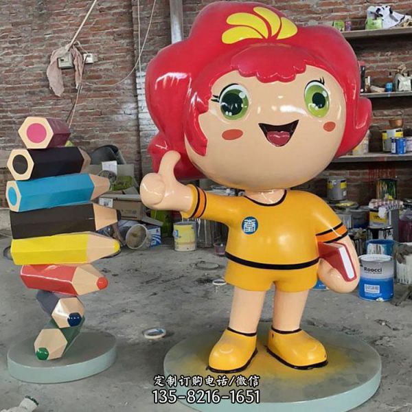 幼兒園玻璃鋼卡通公仔娃娃雕塑擺件（2）