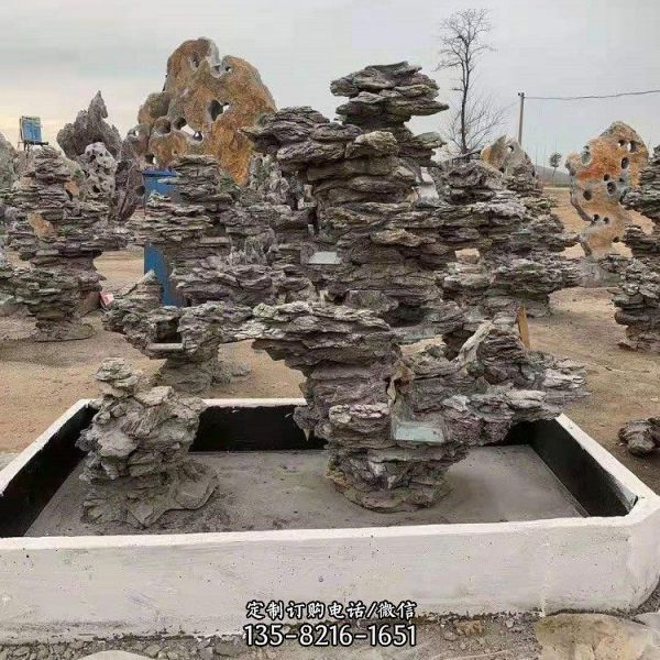 公園大型天然假山流水造型雕塑（3）
