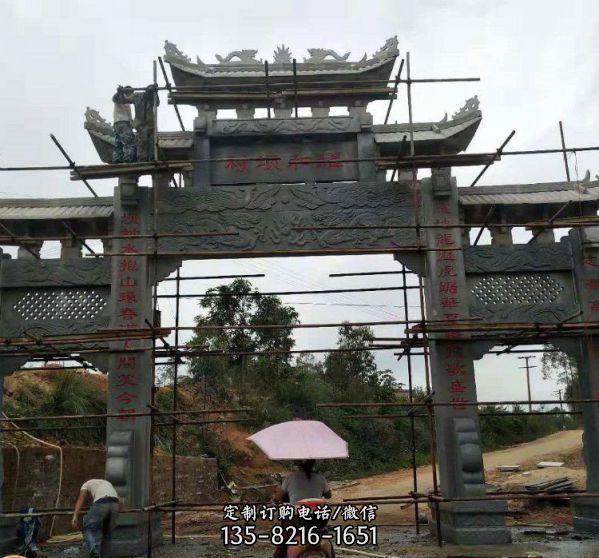  寺廟景區大型石雕牌坊 （5）