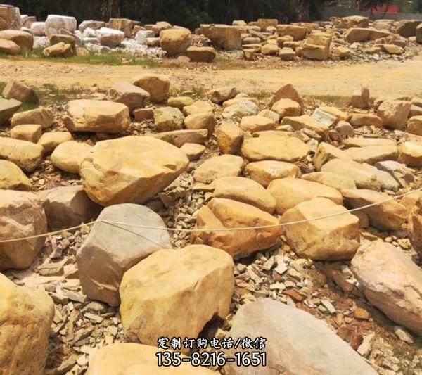 噸位黃蠟石假山石駁岸大型園林景觀石（2）