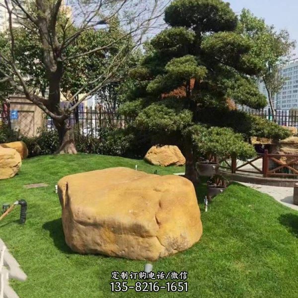 噸位黃蠟石假山石駁岸大型園林景觀石（5）