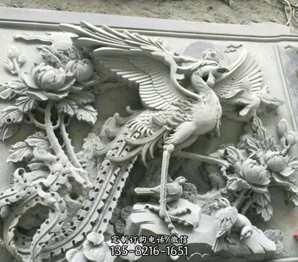 景區裝飾青石鳳凰浮雕壁影石雕（2）