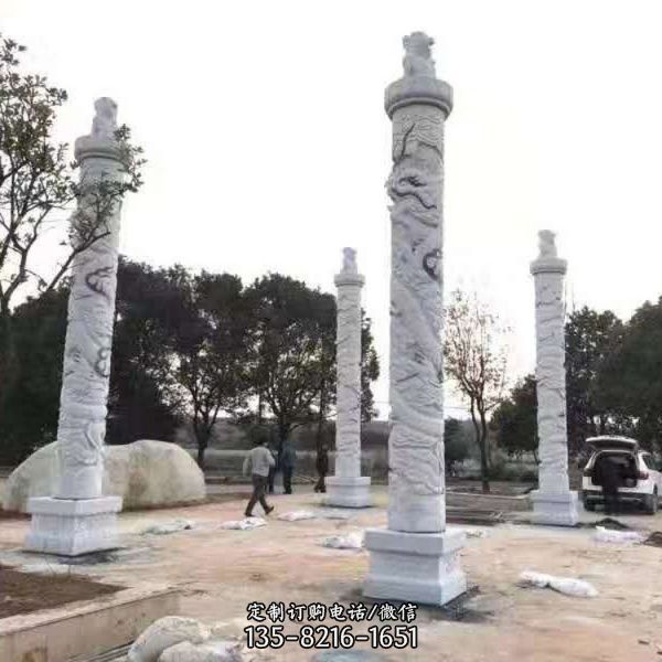 景觀文化柱定做 廣場石雕龍柱雕塑（2）