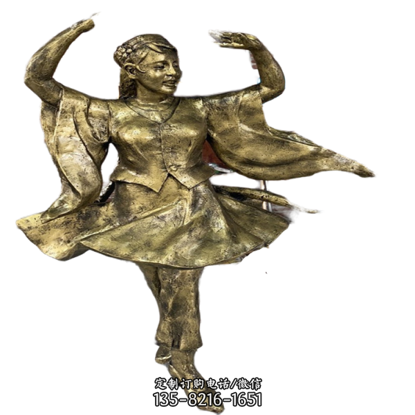 玻璃鋼仿銅民俗生活人物雕塑（2）