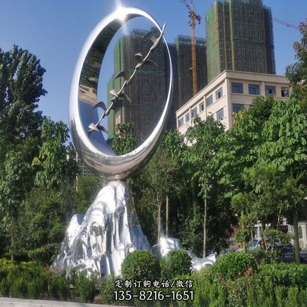 公園廣場不銹鋼鏡面抽象創(chuàng)意戶外景觀雕塑（3）