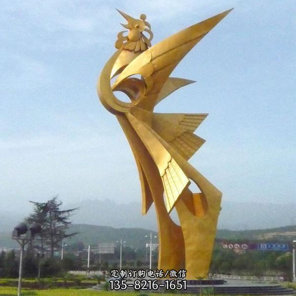 公園廣場不銹鋼鏡面抽象創(chuàng)意戶外景觀雕塑（5）