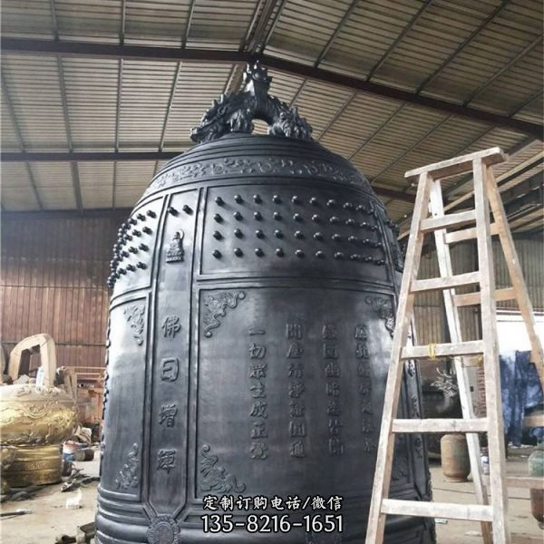 寺廟大型青銅器 仿古做舊銅鐘雕塑（3）
