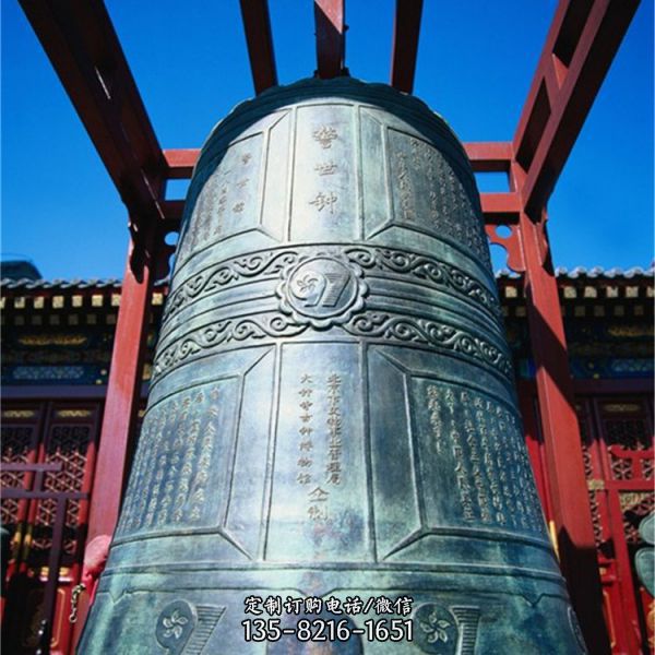 寺廟大型青銅器 仿古做舊銅鐘雕塑（5）