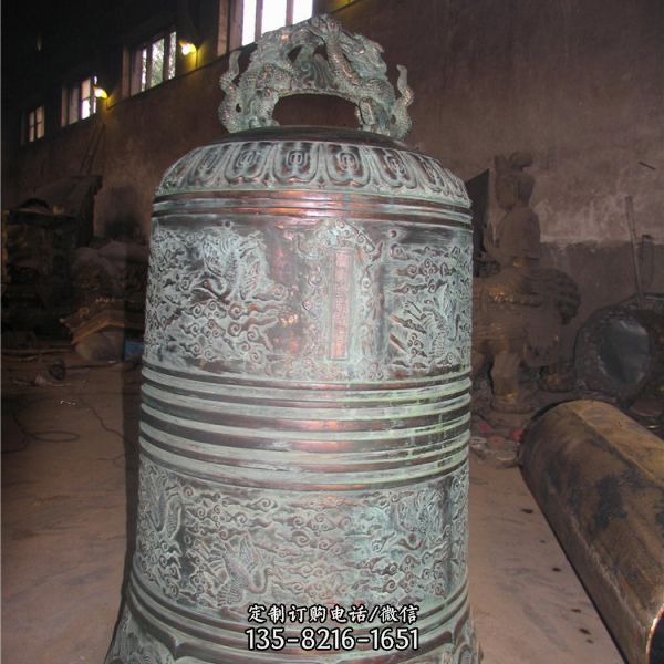 寺廟大型青銅器 仿古做舊銅鐘雕塑（6）