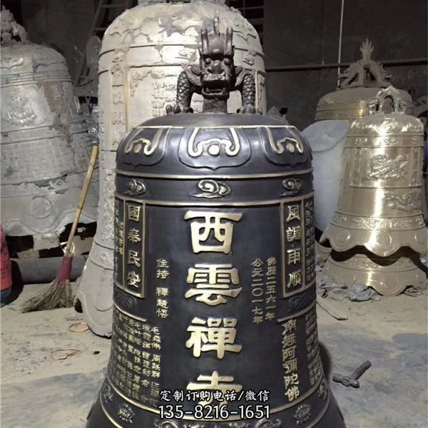 寺廟大型青銅器 仿古做舊銅鐘雕塑（8）