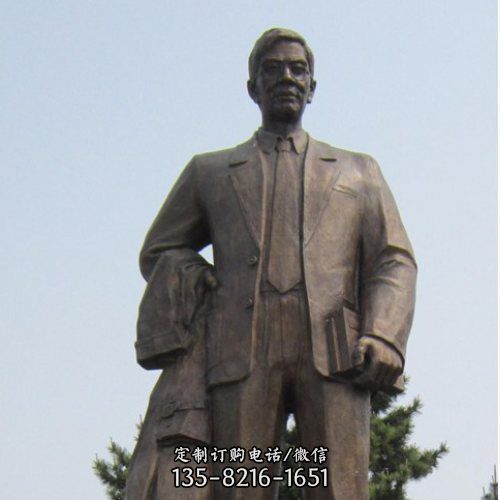 公園廣場大型玻璃鋼仿銅人物雕塑擺件 （3）