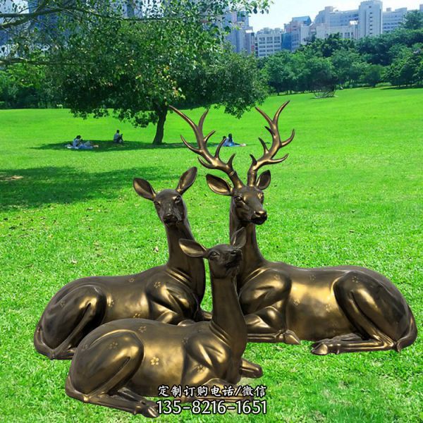 公園草坪玻璃鋼仿真動物長頸鹿雕塑 （1）