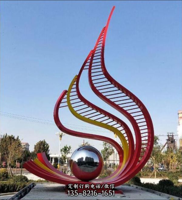 學校戶外園林藝術擺件不銹鋼抽象景觀雕塑（5）