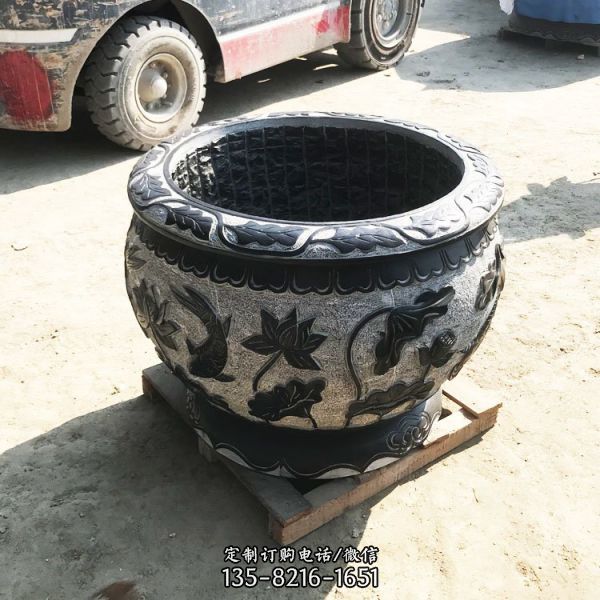 石雕魚缸青石仿古水缸花盆荷花缸庭院擺件（2）