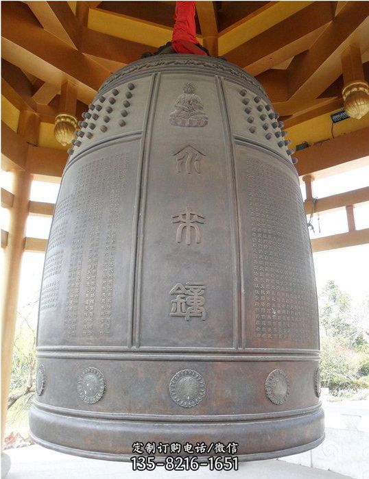 寺廟擺放純銅鐘雕塑（3）