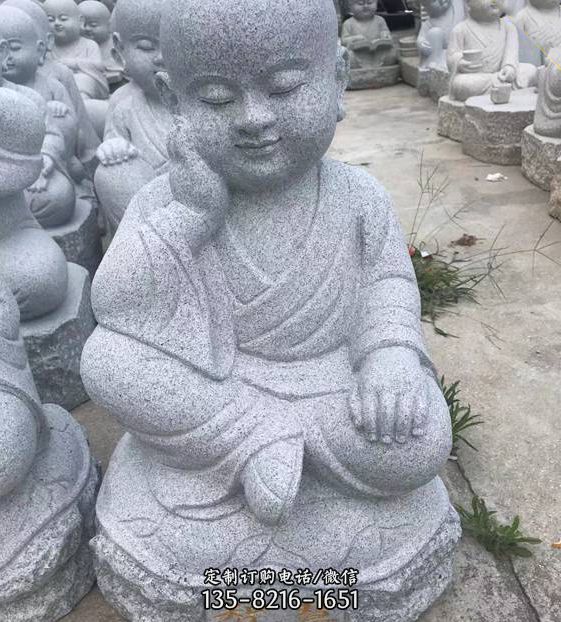 園林禪意花崗巖雕刻小和尚石雕像（1）