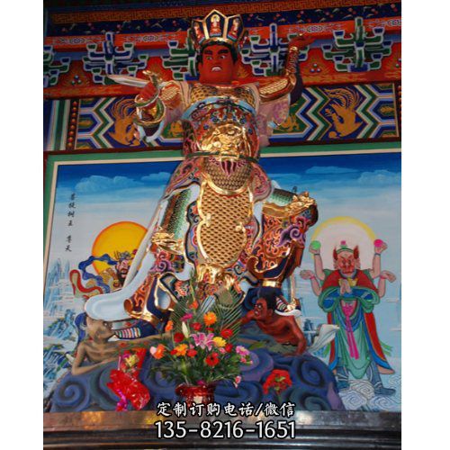寺院大型玻璃鋼漆金四大天王神像雕塑（4）