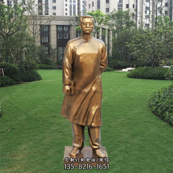 玻璃鋼仿銅歷史人物戶外園林景觀雕像（2）