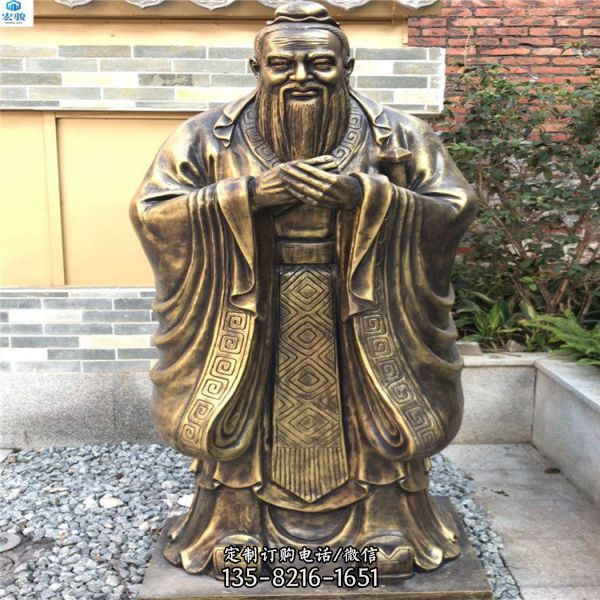 玻璃鋼仿銅歷史人物戶外園林景觀雕像（5）