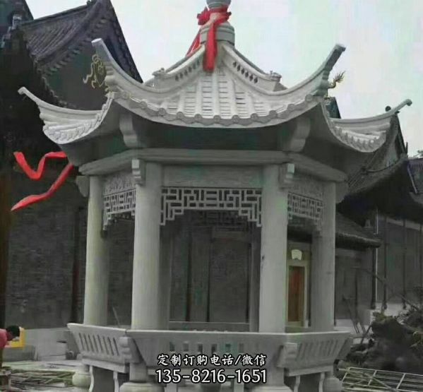古建筑休閑六角涼亭雕塑（3）