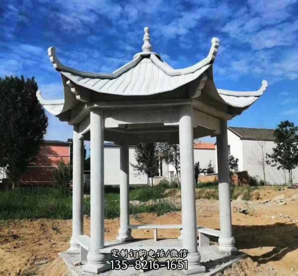 古建筑休閑六角涼亭雕塑（1）