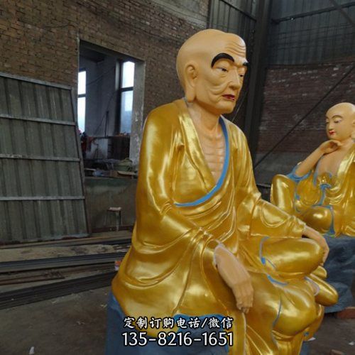 大型鑄銅彩繪十八羅漢佛像寺廟景觀雕塑擺件（1）