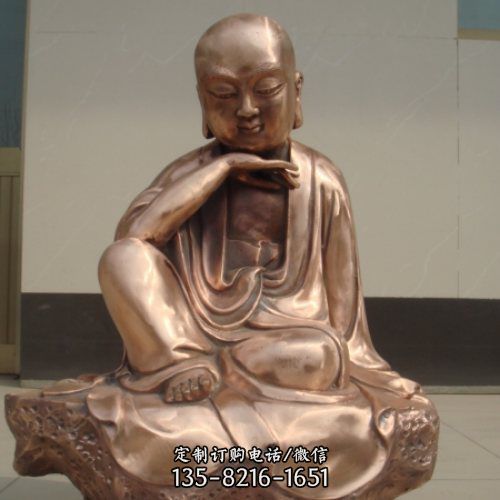 大型鑄銅彩繪十八羅漢佛像寺廟景觀雕塑擺件（4）