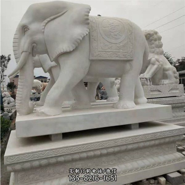 酒店門口大理石迎賓象動物雕塑擺件（1）