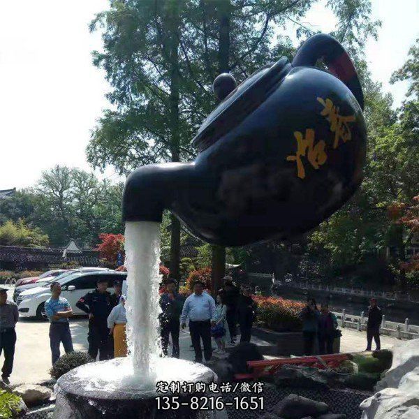 大型戶外玻璃鋼懸浮流水天壺雕塑 （5）