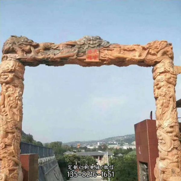 鄉(xiāng)村城鎮(zhèn)大型石雕牌坊雕塑（1）