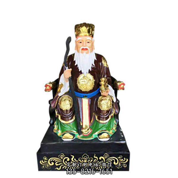 玻璃鋼彩繪寺廟供奉神佛土地公 土地婆雕塑（3）