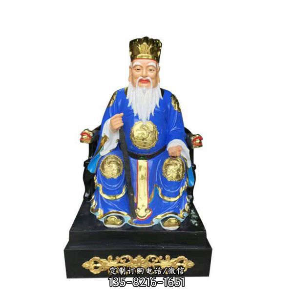 玻璃鋼彩繪寺廟供奉神佛土地公 土地婆雕塑（2）