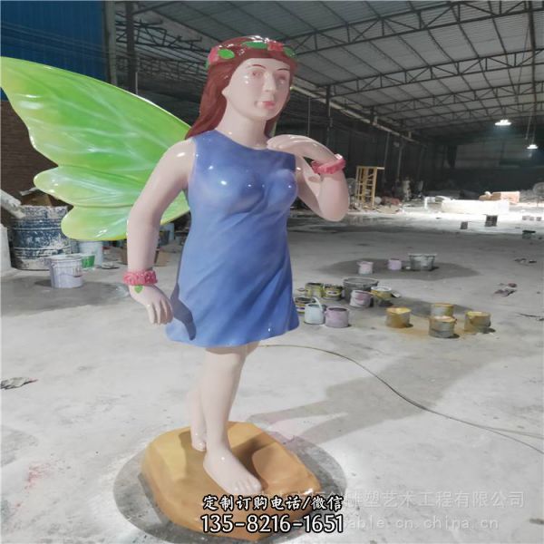  歐式天使人像雕塑 玻璃鋼雕塑廠家（1）