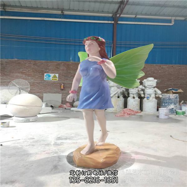  歐式天使人像雕塑 玻璃鋼雕塑廠家（3）